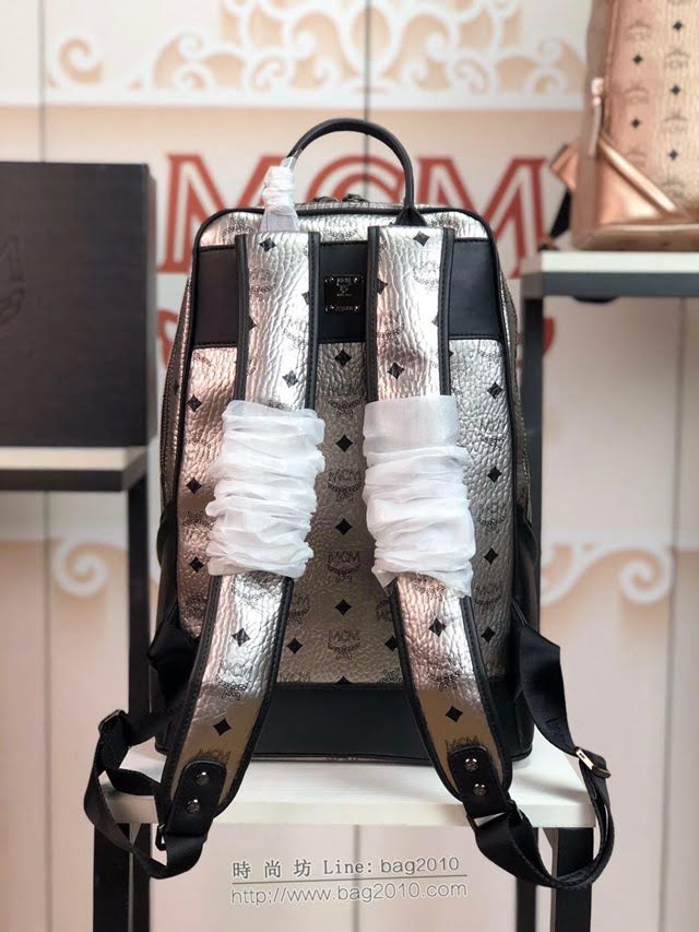 MCM雙肩背包 原單 2118 Duke款雙肩包 經典MCM字母印花塗層帆布 MCM男背包  mdmc1217